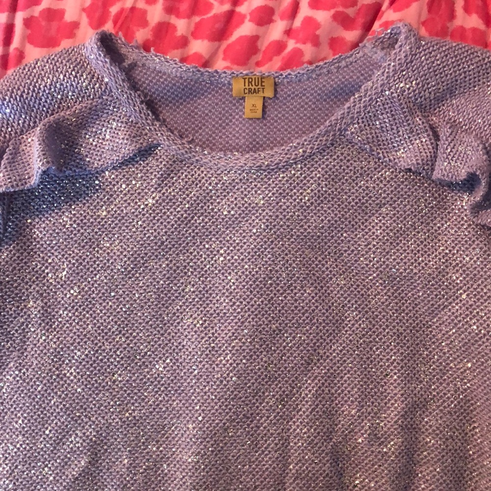 Long sleeve light purple ruffle shirt!